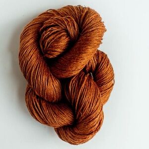 Yarn Flax and Twine Daytime Linen Fingering Sock 1 Rust Orange Knit Crochet NWT